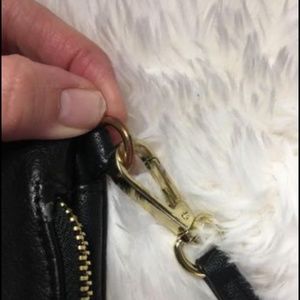 Black soft leather crossbody